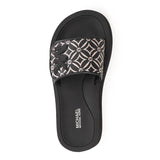 Michael Kors Logo Pattern Wedge Slides Women - BLK