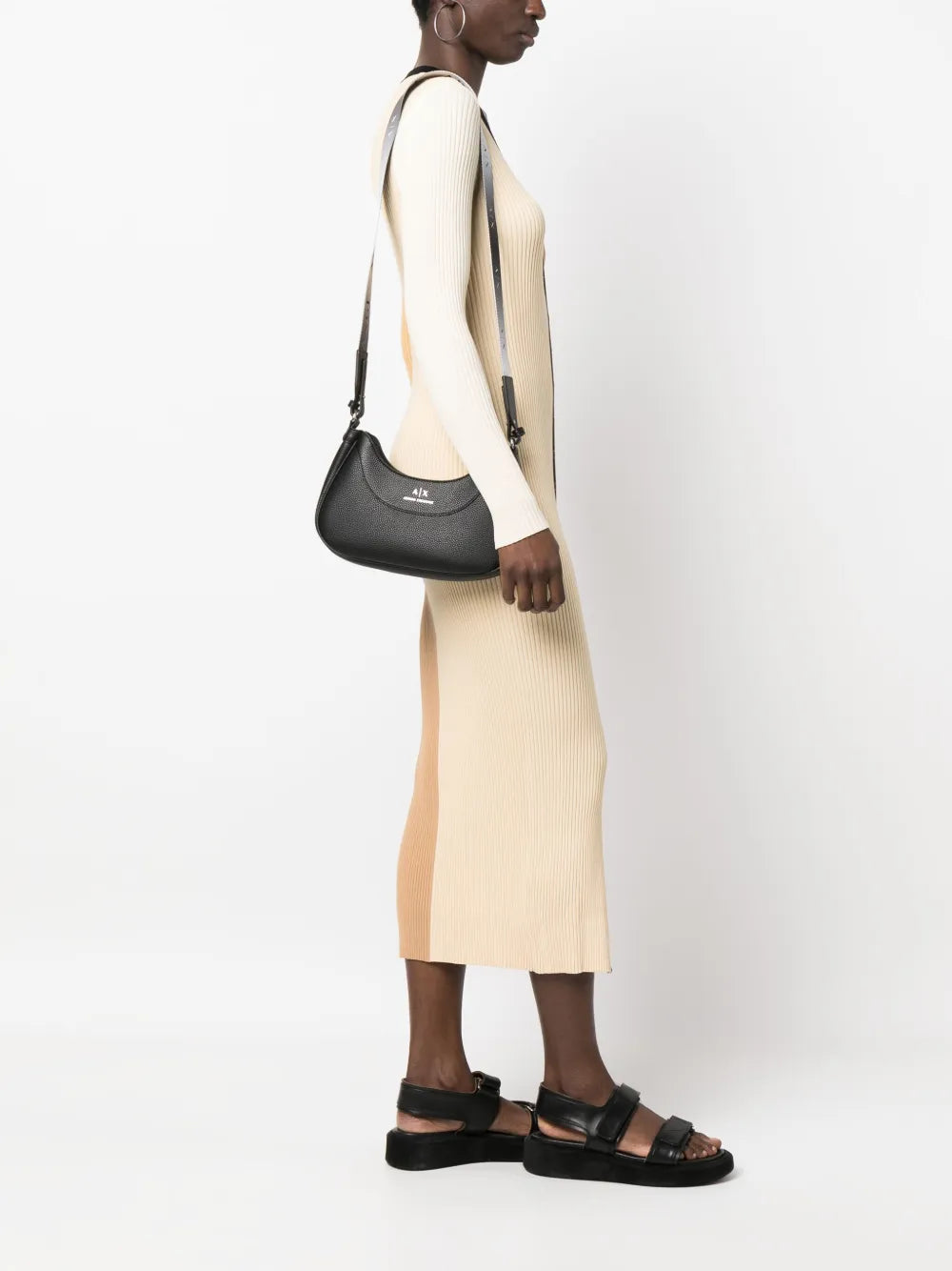 Armani Exchange debossed-logo leather crossbody bag
