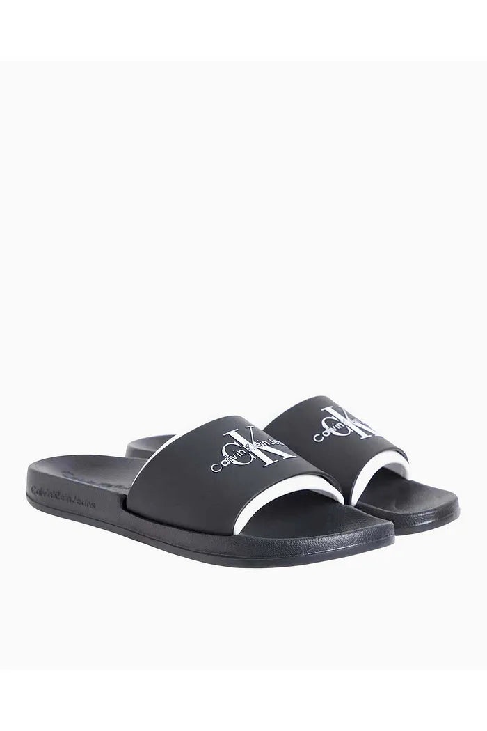 Calvin Klein Slide Rubber Neoprene Monogram Slide Slippers