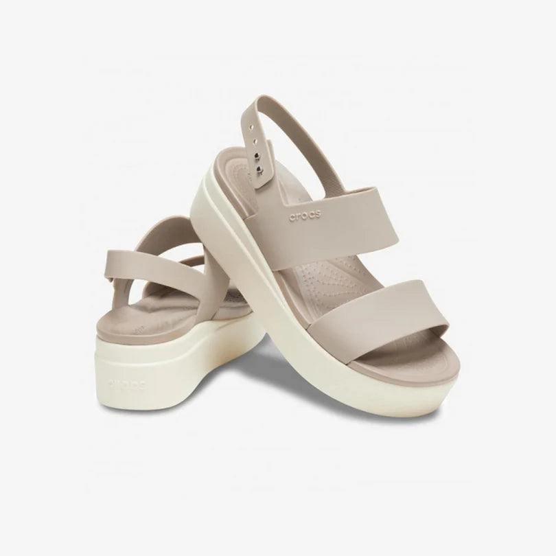 Crocs Brooklyn Low Wedge Women Sandals - Latte/Mushroom