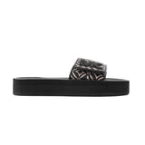Michael Kors Logo Pattern Wedge Slides Women - BLK