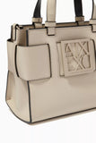 Armani Exchange Logo Plaque Hand Bag in Faux Leather