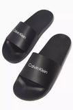 Calvin Klein Logo Slides in Rubber-BLK