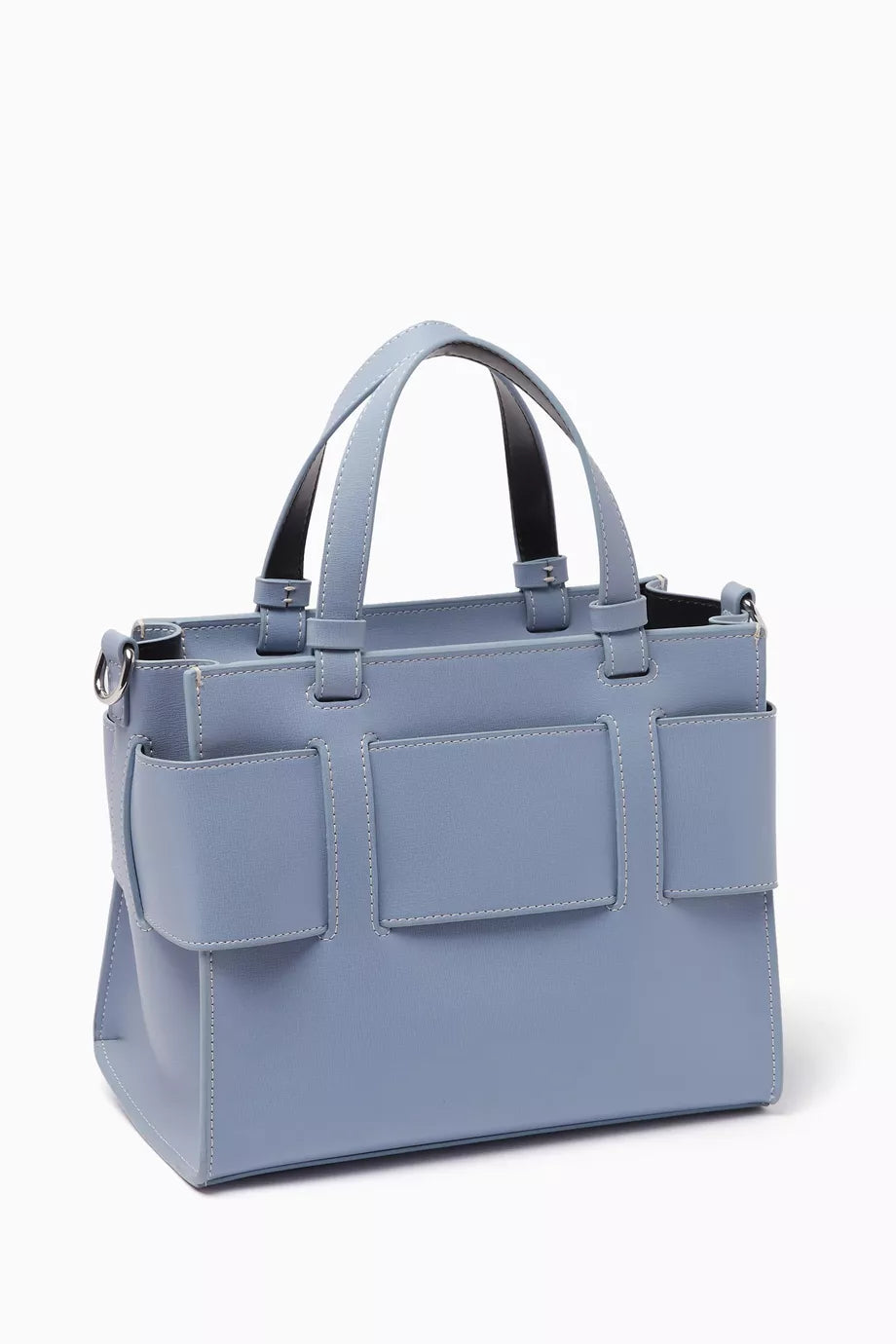 Armani Exchange Medium Susy Tote Bag in Faux Leather Blue