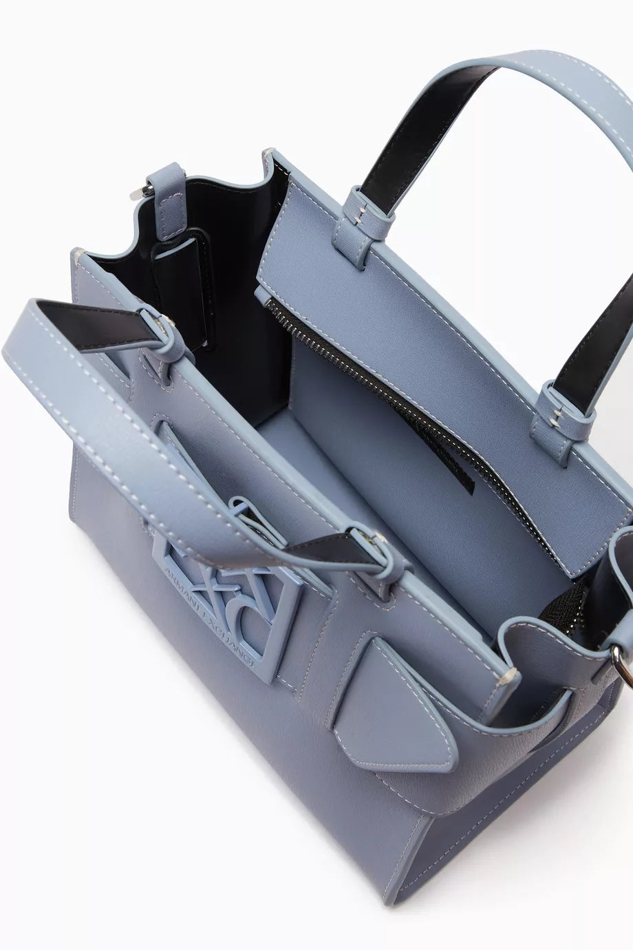 Armani Exchange Medium Susy Tote Bag in Faux Leather Blue