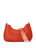 Armani Exchange debossed-logo leather shoulder bag Orange