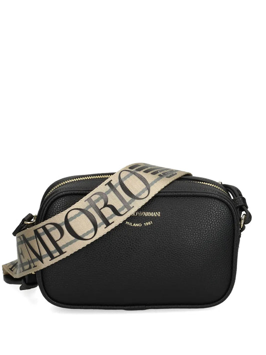 Emporio Armani logo-stamp crossbody bag Black