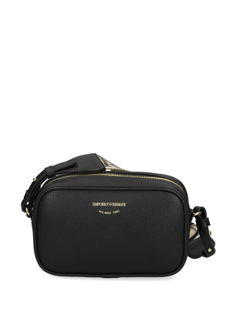 Emporio Armani logo-stamp crossbody bag Black
