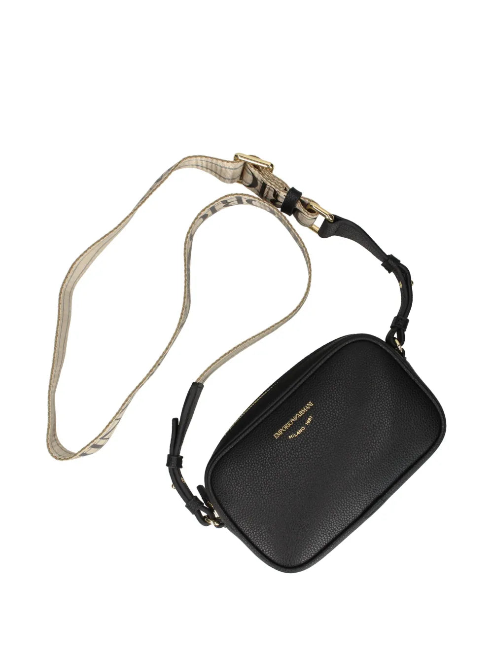 Emporio Armani logo-stamp crossbody bag Black
