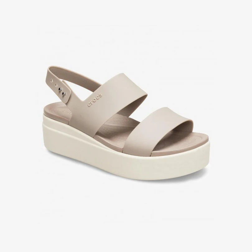 Crocs Brooklyn Low Wedge Women Sandals - Latte/Mushroom