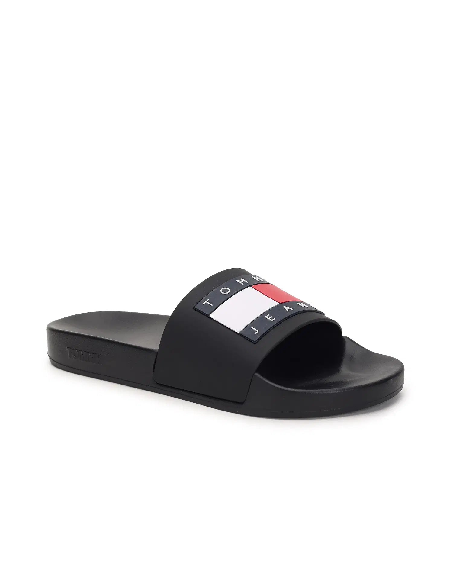 Tommy Hilfiger Men Logo Print Pool Slides-BLK