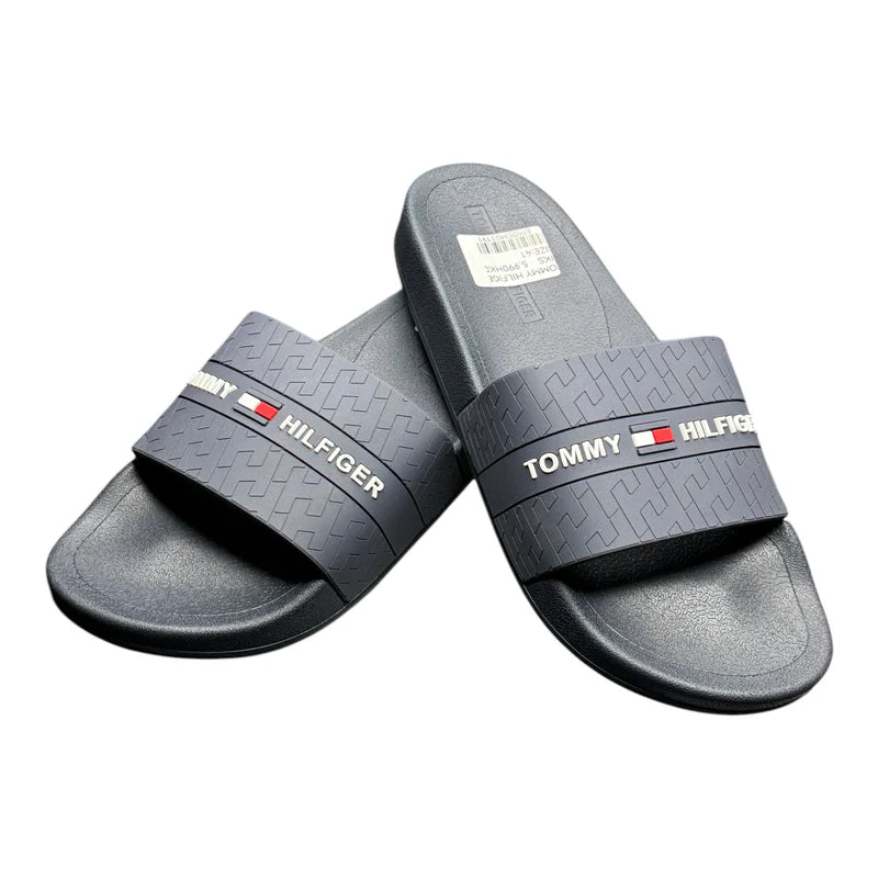 TOMMY HILFIGER Slides with Embossed Logo Print-NAV