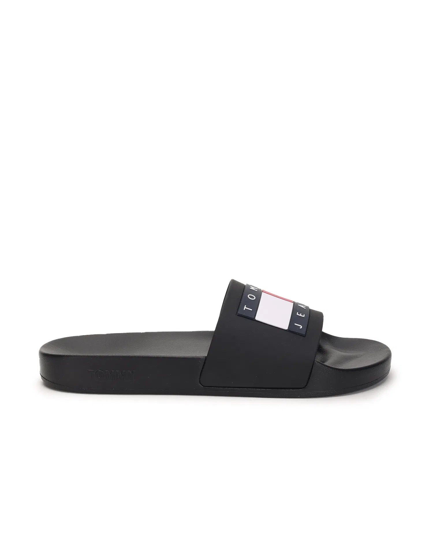 Tommy Hilfiger Men Logo Print Pool Slides-BLK