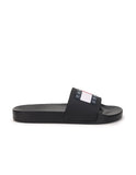 Tommy Hilfiger Men Logo Print Pool Slides-BLK