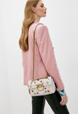 Pinko Mini Love Brooches Quilted Bag in Leather-WHT