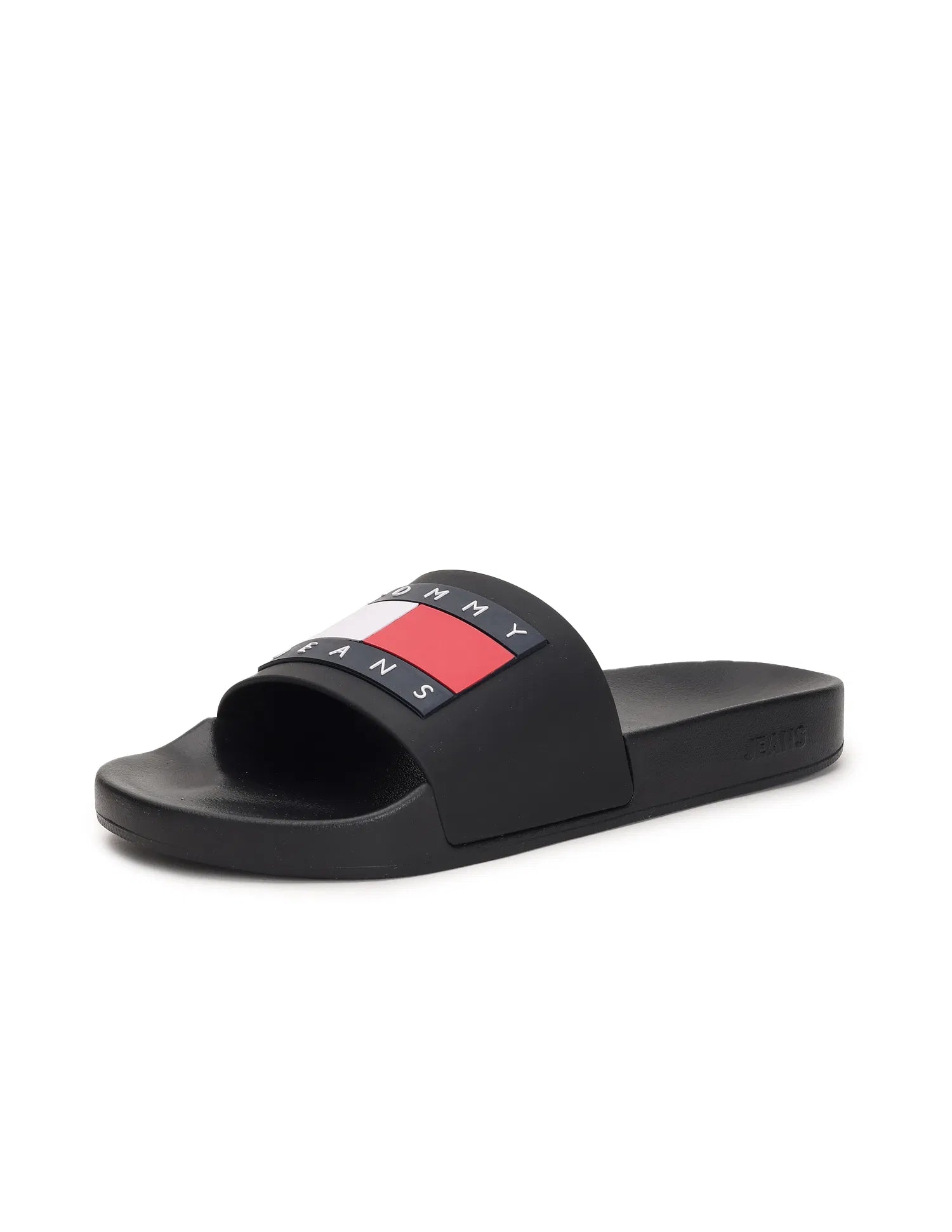 Tommy Hilfiger Men Logo Print Pool Slides-BLK