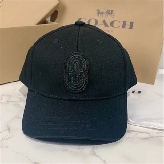 COACH Retro Signature Patch Hat Black