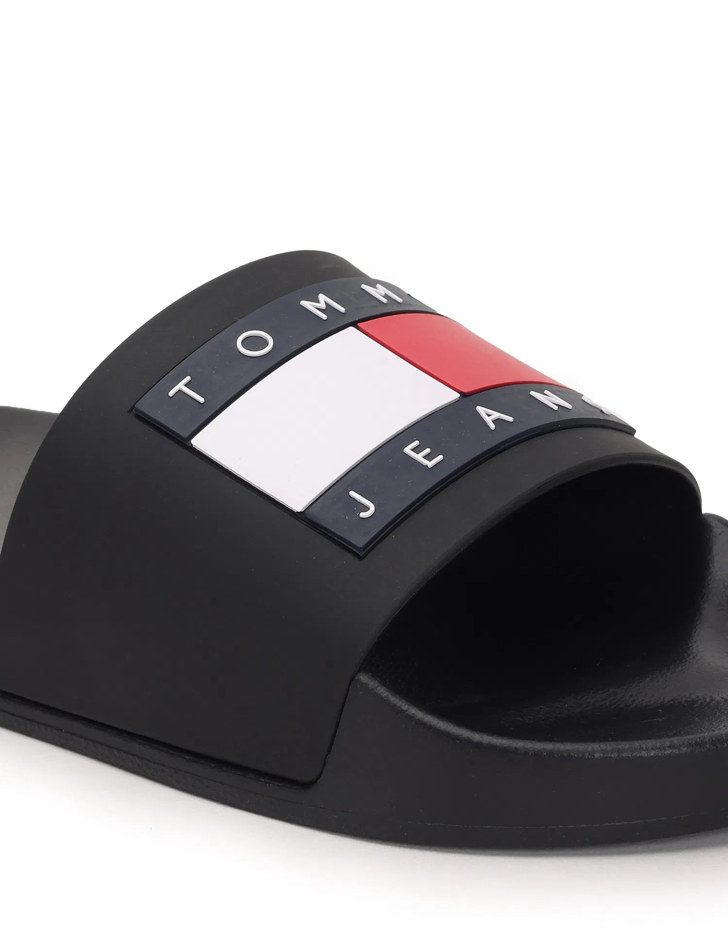 Tommy Hilfiger Men Logo Print Pool Slides-BLK