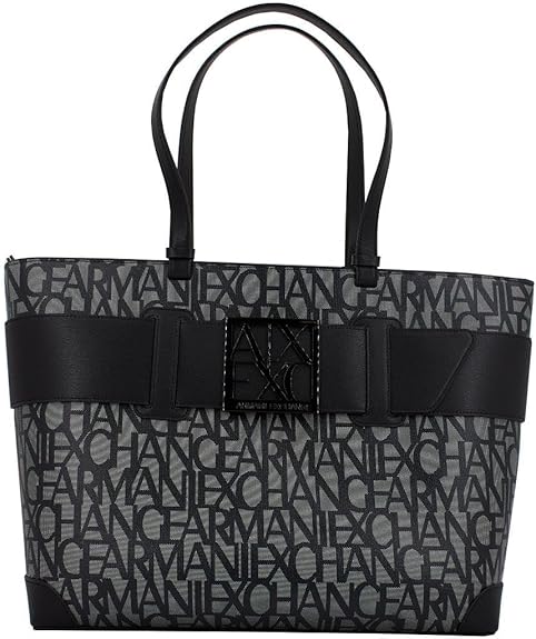 Susy Shopper Tote Bag in Black & Grey