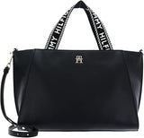 Tommy Hilfiger leather SPACIOUS LOGO STRAP TOTE-Navy