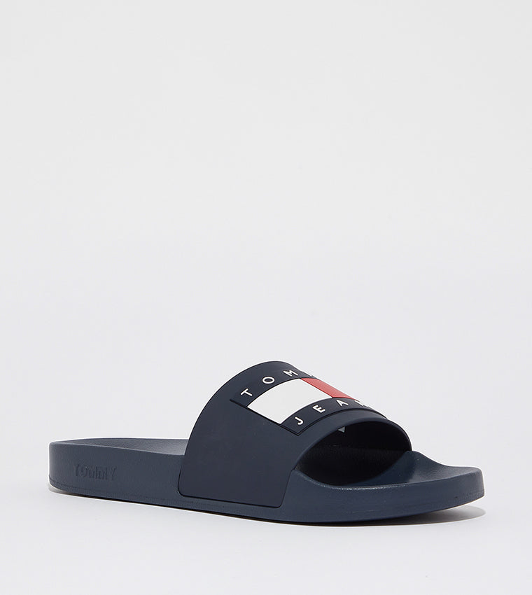 Tommy Hilfiger Open toe flip flop with brand logo-NAV