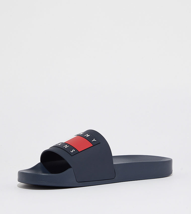 Tommy Hilfiger Open toe flip flop with brand logo-NAV