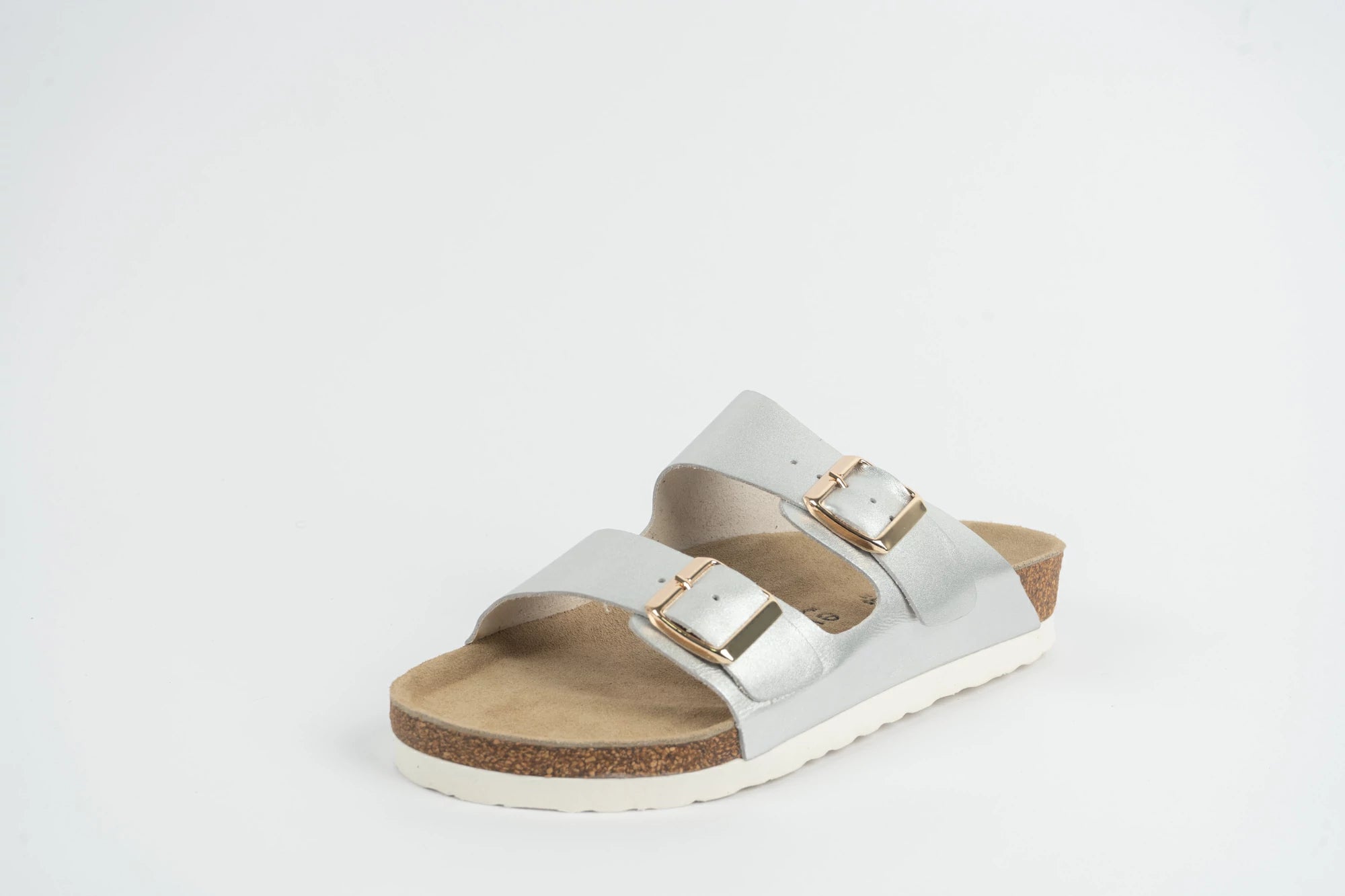 Everkix Arizona Soft Footbed Double Strap Sandal - SILVER