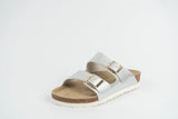 Everkix Arizona Soft Footbed Double Strap Sandal - SILVER
