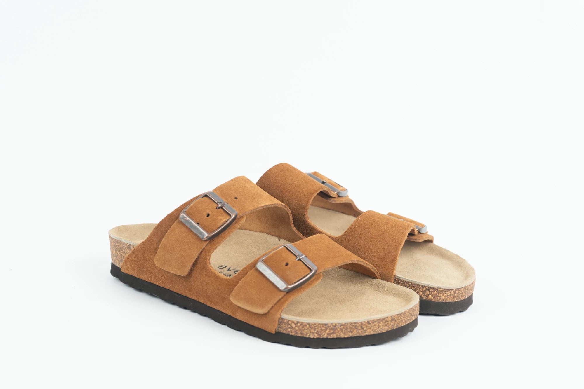 Everkix Arizona Soft Footbed Double Strap Sandal - CAMEL