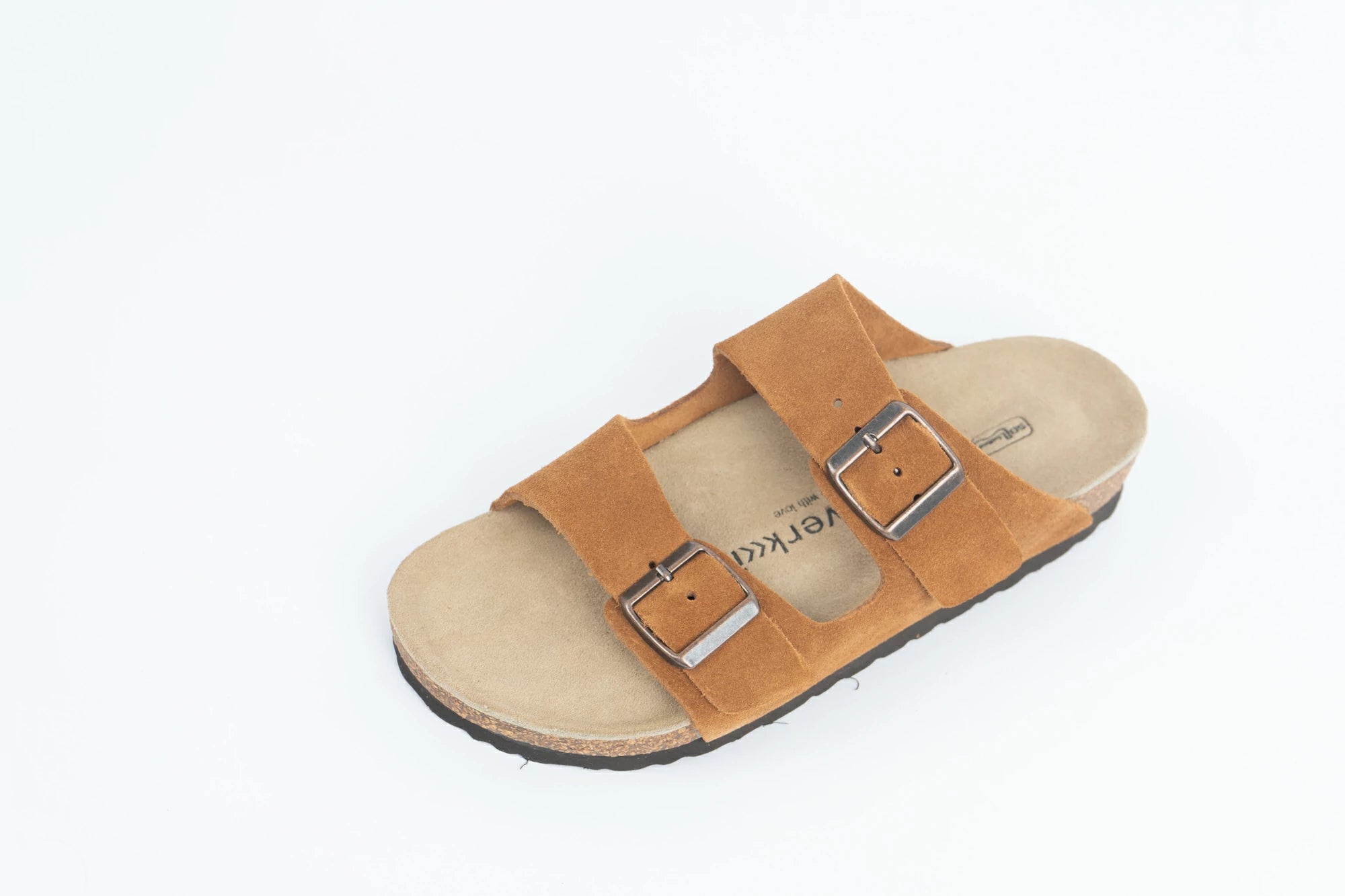 Everkix Arizona Soft Footbed Double Strap Sandal - CAMEL
