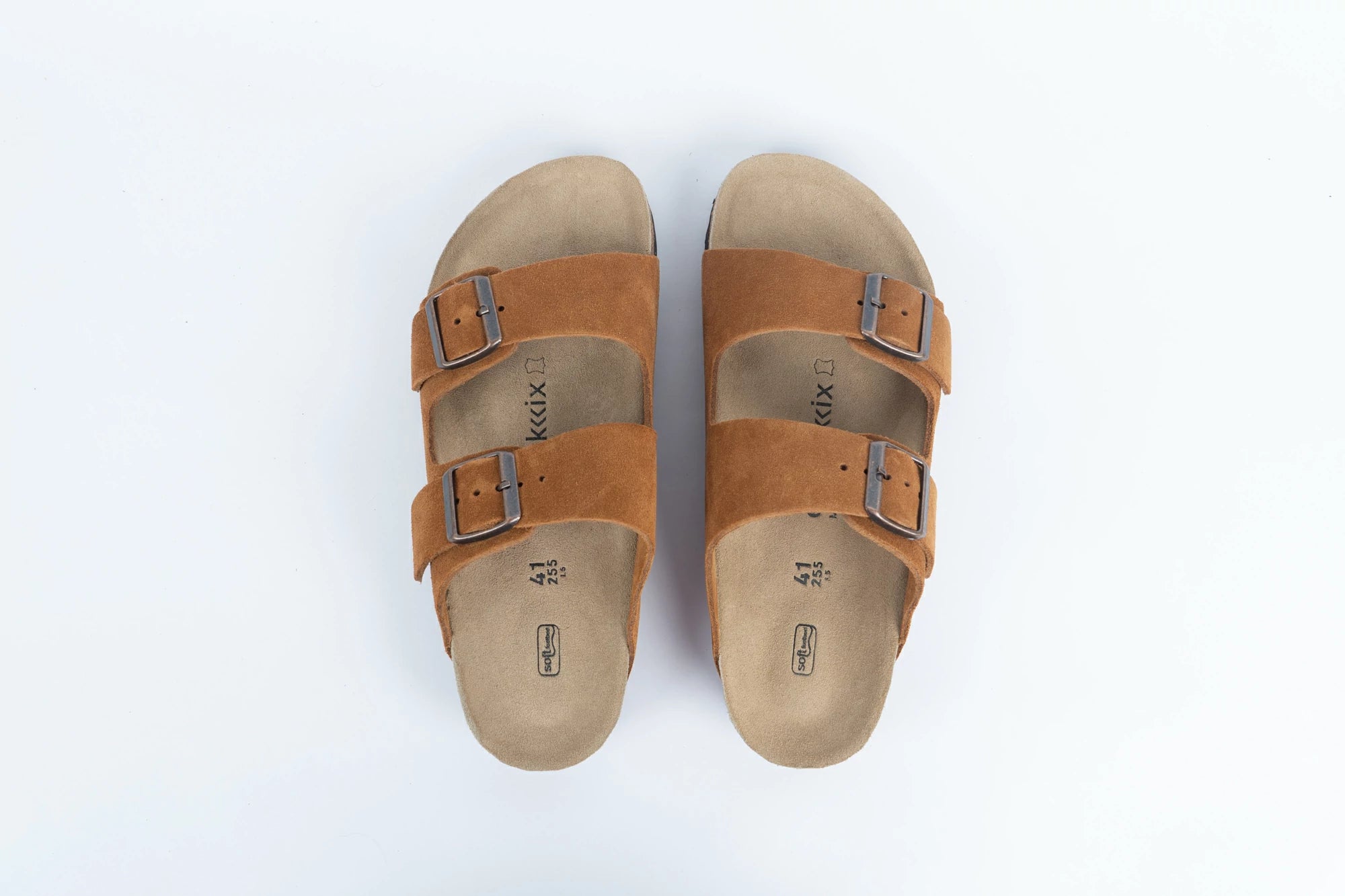 Everkix Arizona Soft Footbed Double Strap Sandal - CAMEL