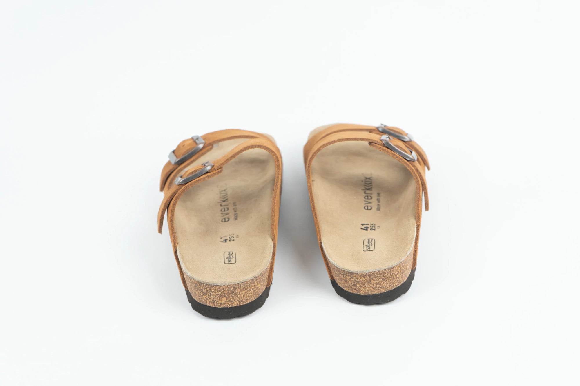 Everkix Arizona Soft Footbed Double Strap Sandal - CAMEL