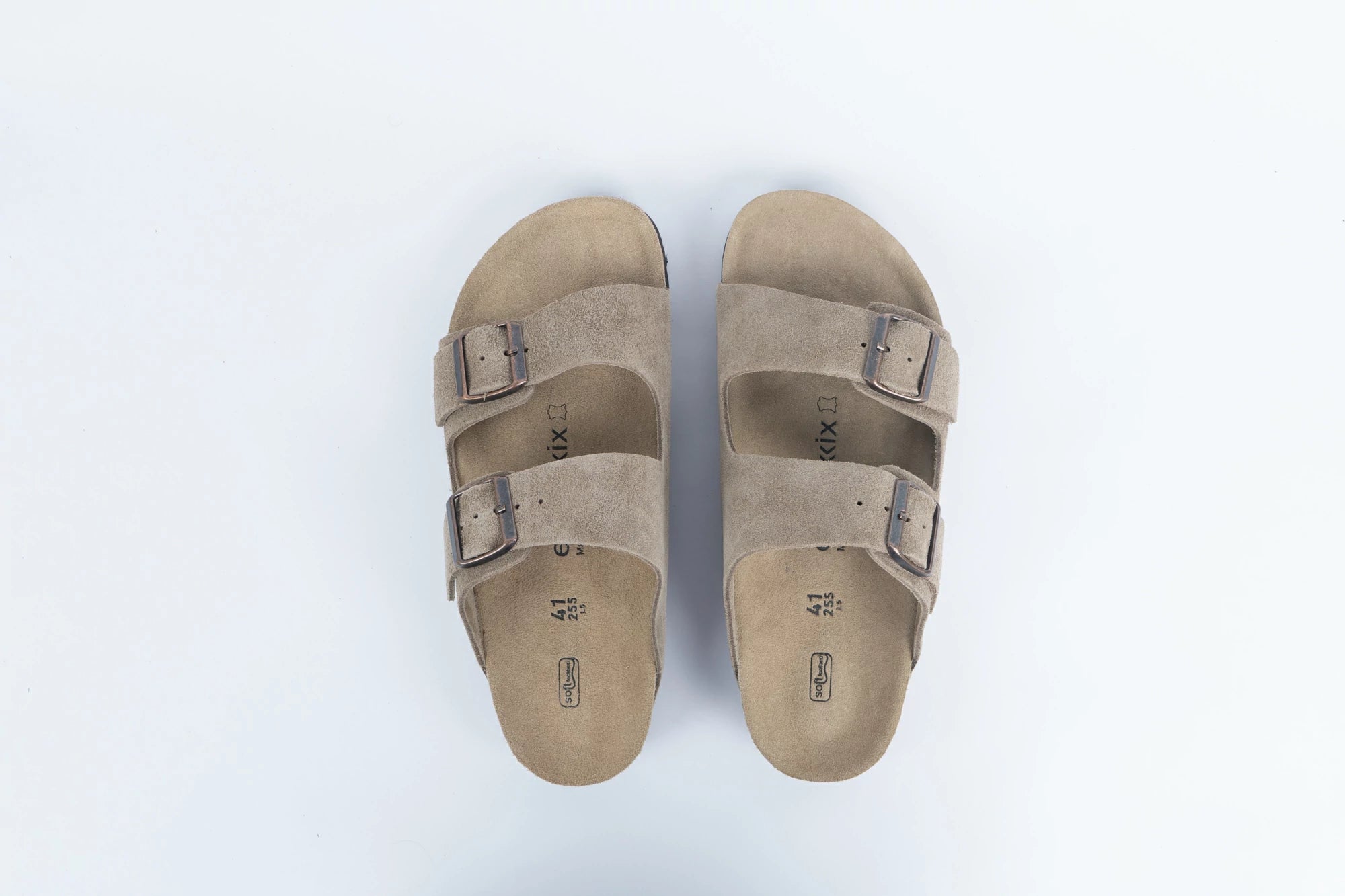 Everkix Arizona Soft Footbed Double Strap Sandal - GRAY