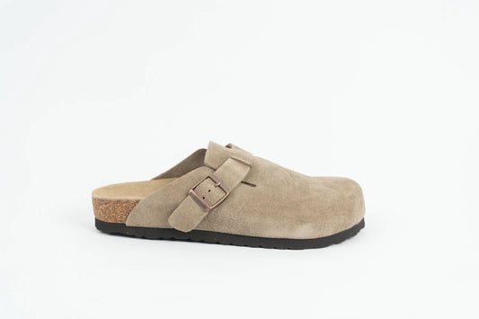 Everkix CALIDA-ANTE Suede Clog  Comfort Slip-On UNISEX– TAUPE