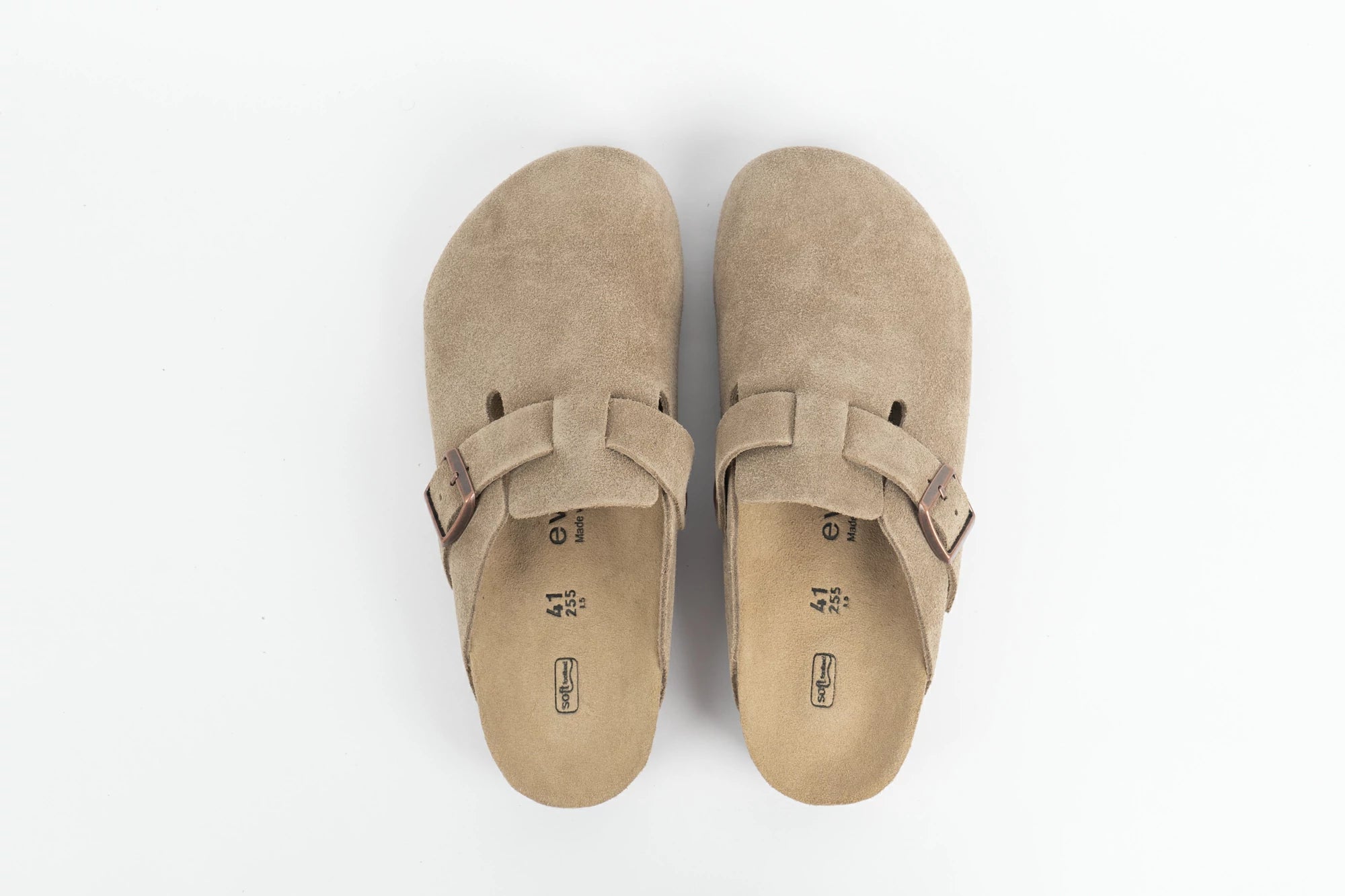 Everkix CALIDA-ANTE Suede Clog  Comfort Slip-On UNISEX– TAUPE