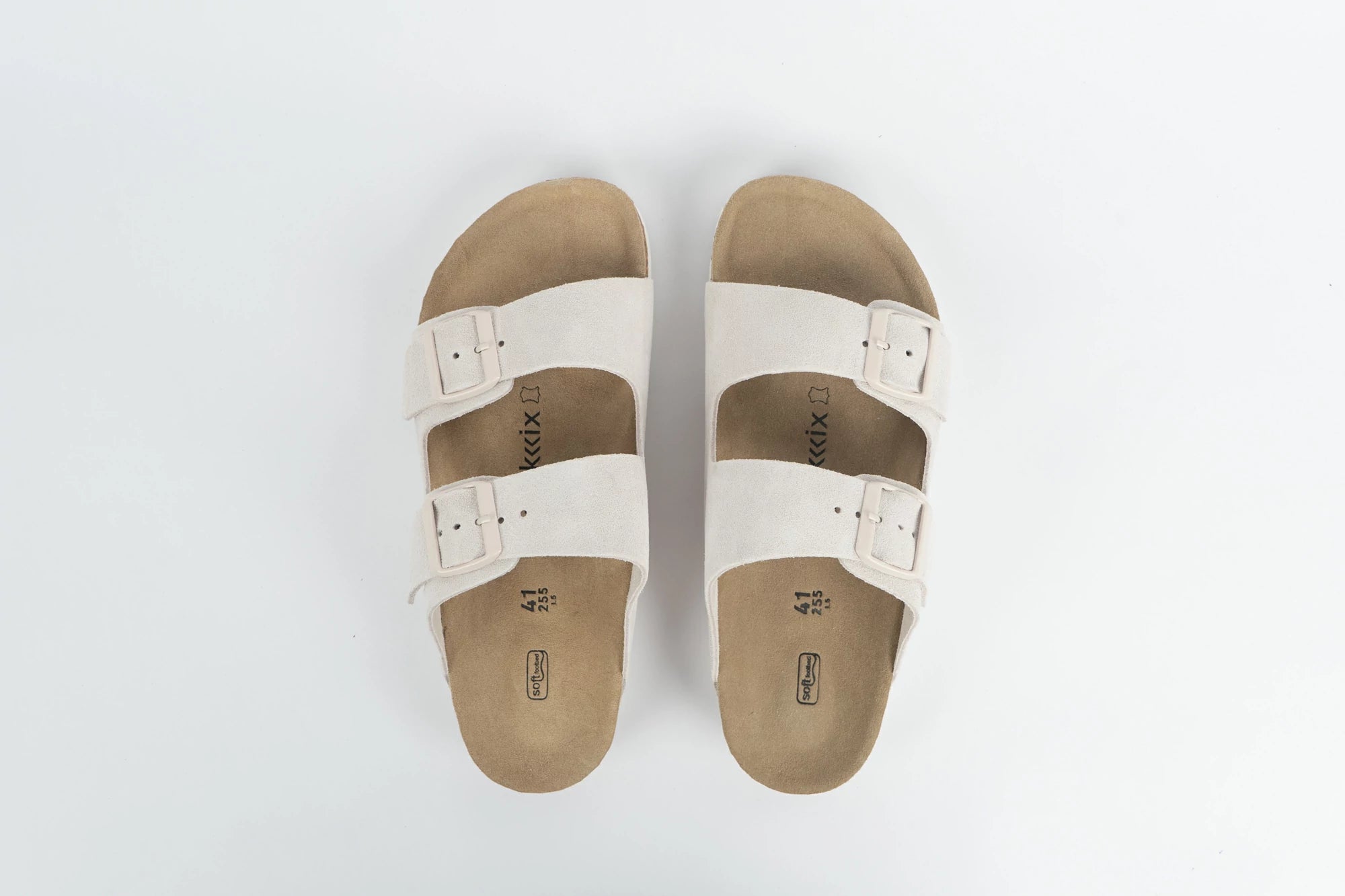 Everkix Arizona Soft Footbed Double Strap Sandal UNISEX - Antique White