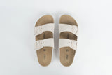 Everkix Arizona Soft Footbed Double Strap Sandal UNISEX - Antique White