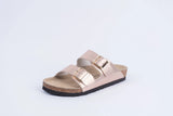Everkix Arizona Soft Footbed Double Strap Sandal - ROSE