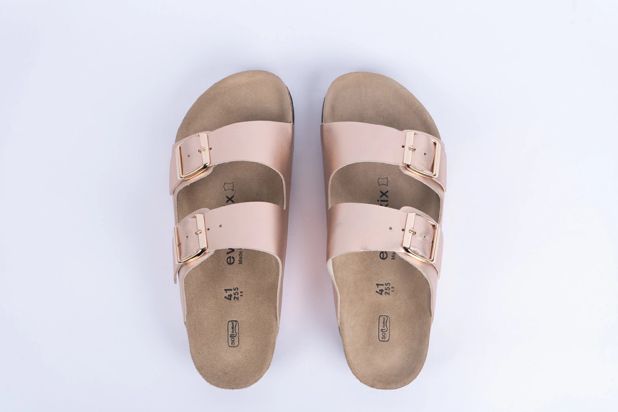 Everkix Arizona Soft Footbed Double Strap Sandal - ROSE
