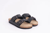 Everkix Arizona Soft Footbed Double Strap Sandal UNISEX - BLACK