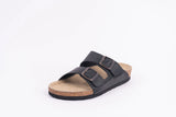 Everkix Arizona Soft Footbed Double Strap Sandal UNISEX - BLACK