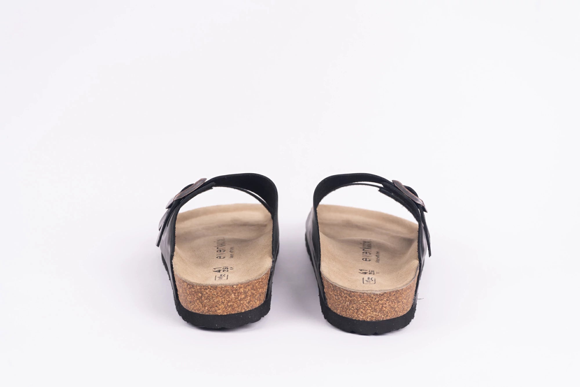 Everkix Arizona Soft Footbed Double Strap Sandal UNISEX - BLACK