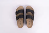 Everkix Arizona Soft Footbed Double Strap Sandal UNISEX - BLACK
