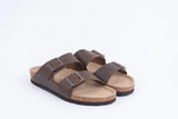 Everkix Arizona Soft Footbed Double Strap Sandal - Dark Brown