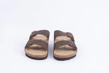 Everkix Arizona Soft Footbed Double Strap Sandal - Dark Brown