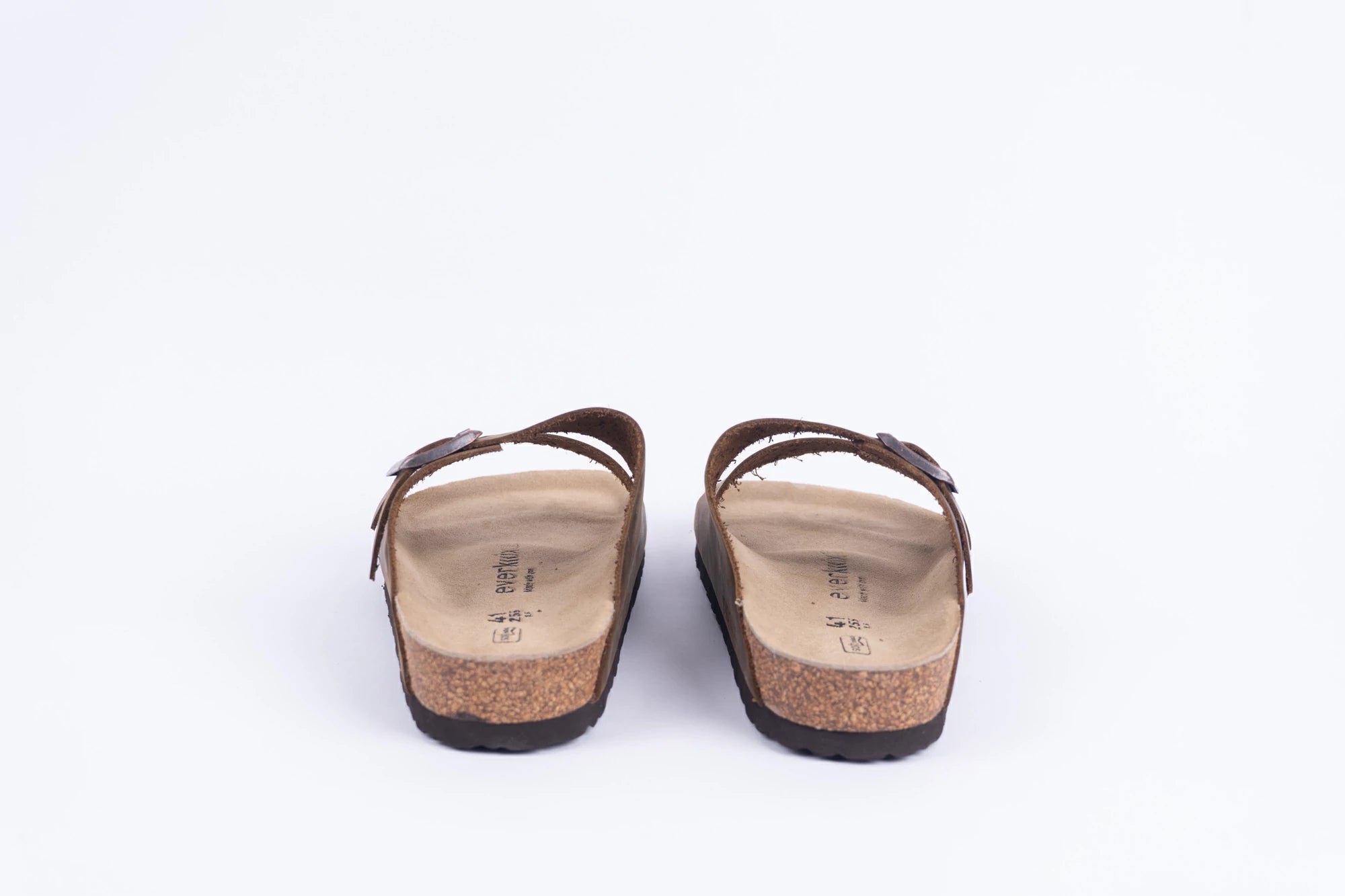 Everkix Arizona Soft Footbed Double Strap Sandal - Dark Brown