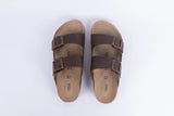 Everkix Arizona Soft Footbed Double Strap Sandal - Dark Brown