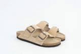 Everkix Arizona Soft Footbed Double Strap Sandal - TAUPE