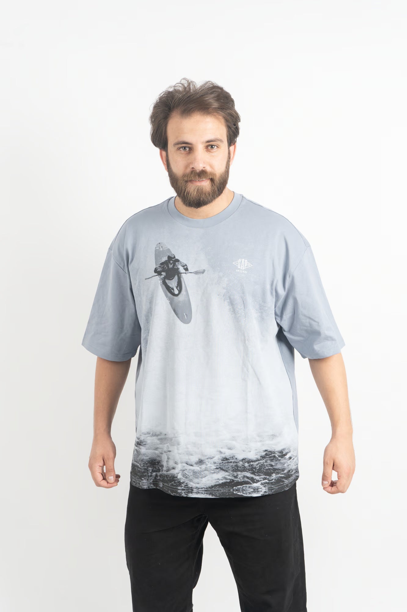 Men’s “Wave Rider” Oversized Kayak Graphic Tee