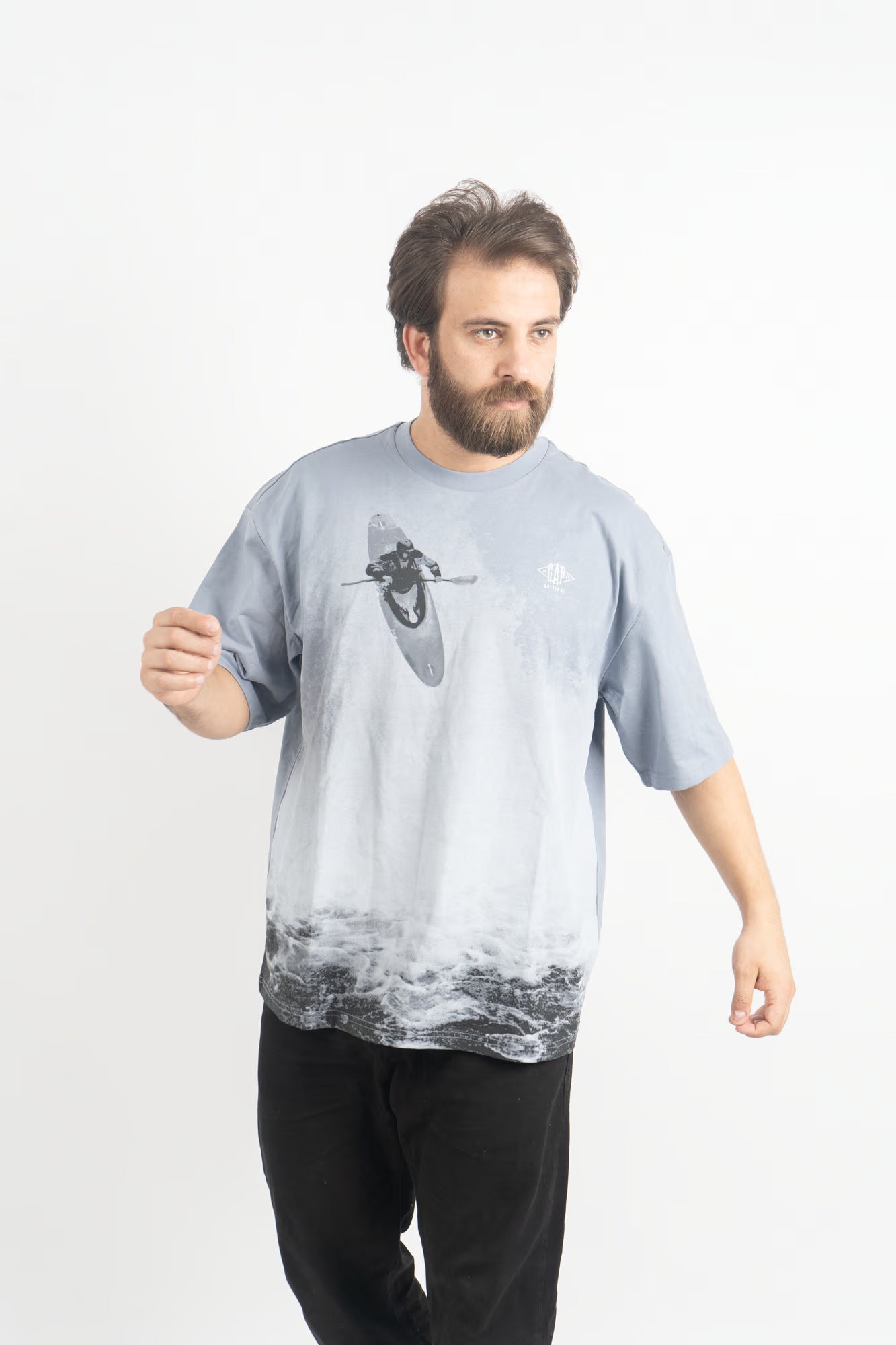 Men’s “Wave Rider” Oversized Kayak Graphic Tee